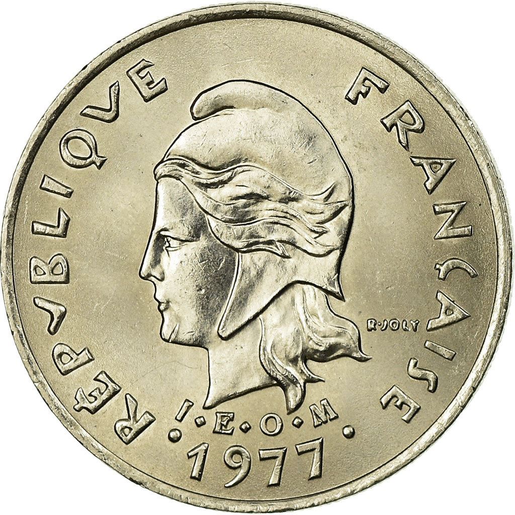 New Hebrides | 10 Francs Coin | Marianne | Native Mask | Snails | Km:2.2 | 1973 - 1982