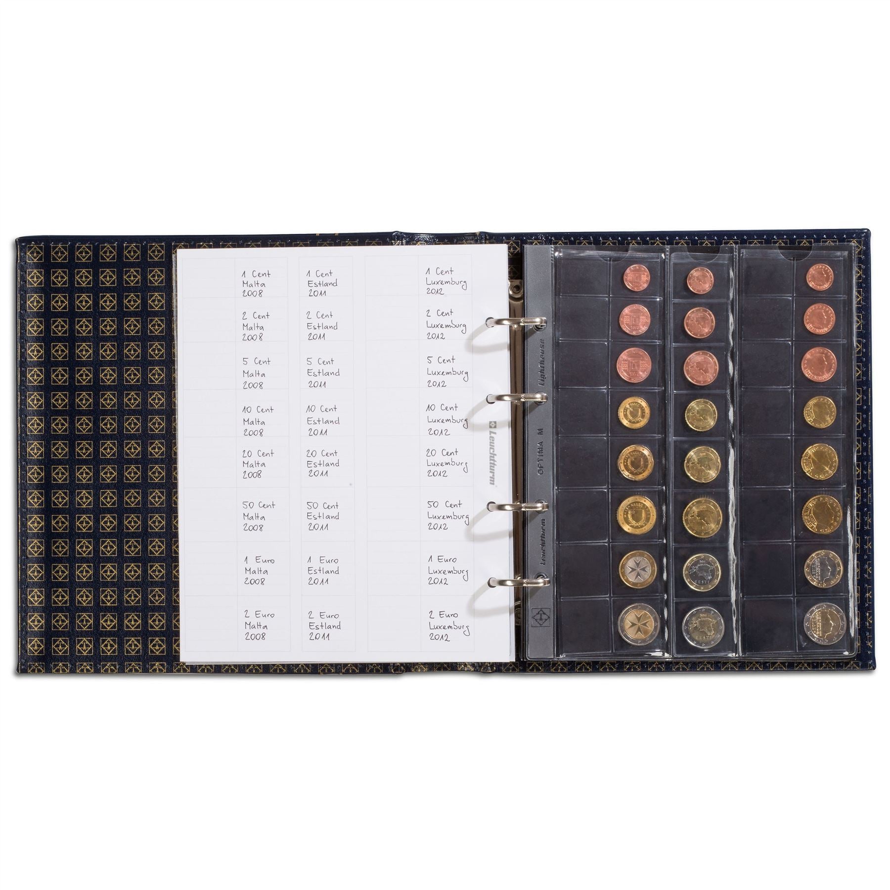 OPTIMA Coin Sheets for Ring Binders | Packs of 5 | Different Pocket Configurations