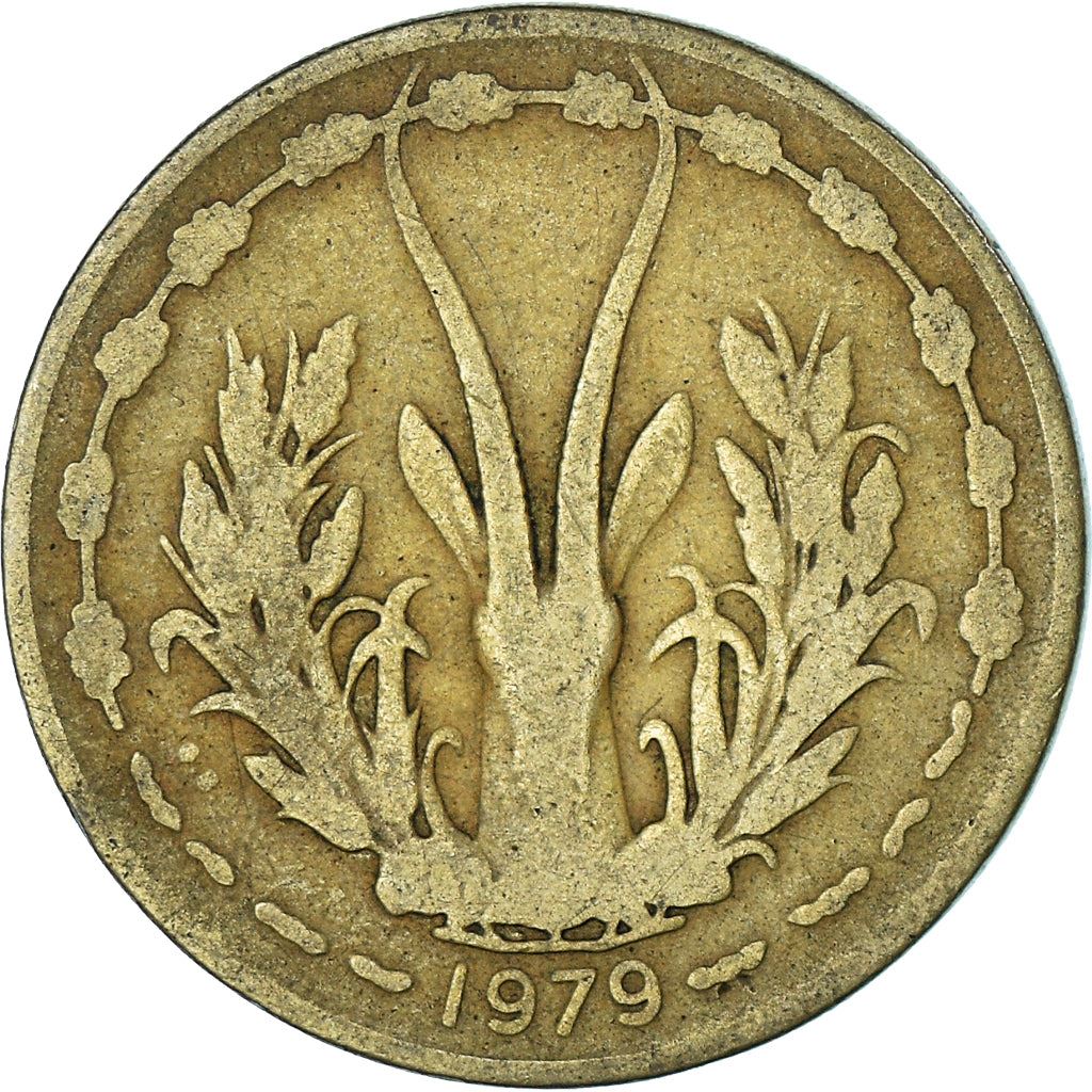 Western African States | 25 Francs Cfa Coin | Emblem of Central Bank | Gazelle | Km:5 | 1970 - 1979