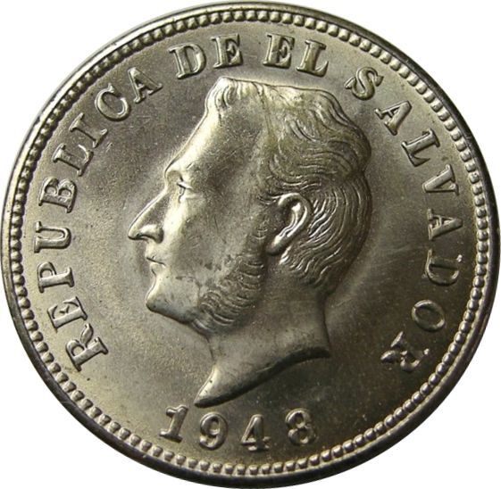 El Salvador 5 Centavos Coin | Francisco Morazan | KM134a | 1944 - 1952
