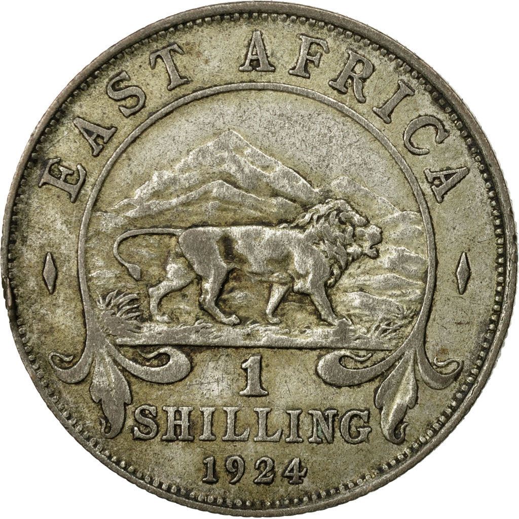 East Africa | 1 Shilling Coin | George V | Lion | Mountains | Km:21 | 1921 - 1925