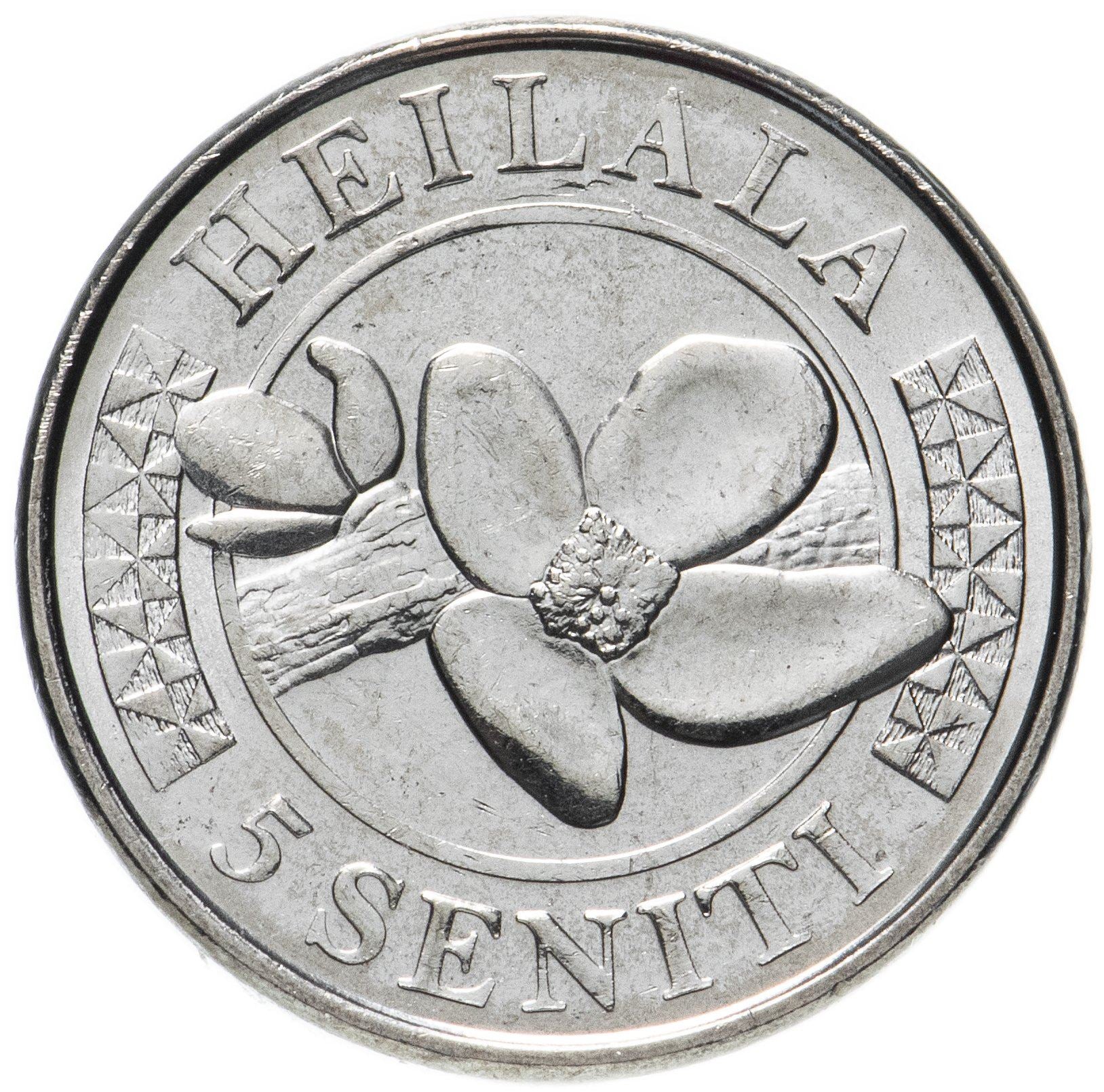 Tonga | Moneta da 5 Seniti | Re Topou VI | Fiore Heilala | KM:226 | 2015