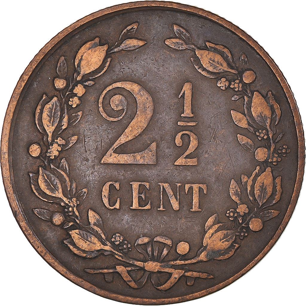 Nederlandene | 2,5 Cents Mønt | Løve | Km:108 | 1877 - 1898