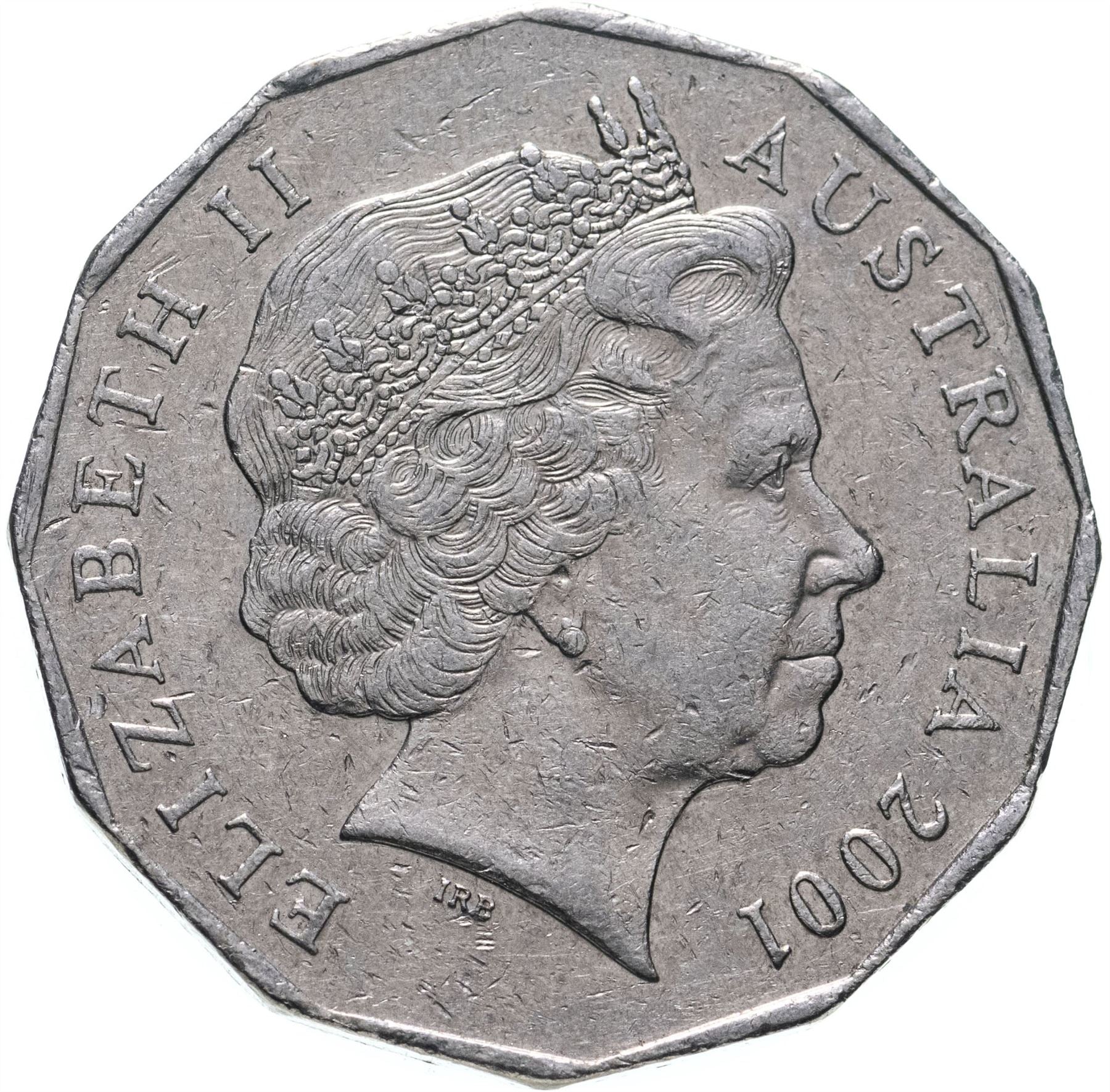 Australia | 50 Cents Coin | Elizabeth II | Federation | Western Australia | Read Kangaroos | KM563 | 2001