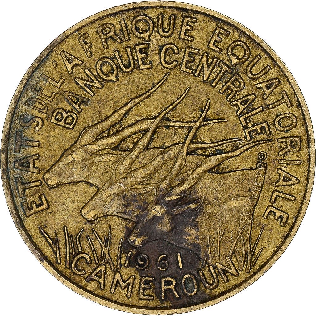 Central African States | 10 Francs Cfa Coin | Antelope | Crops | Km:2 | 1961 - 1962