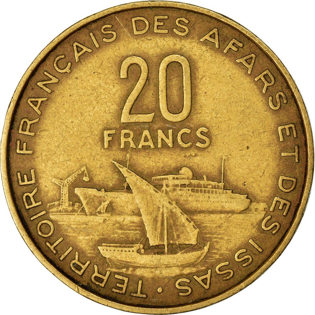 Afars and Issas | 20 Francs Coin | Marianne | Dhow | Ocean Liner | Km:15 | 1968 - 1975