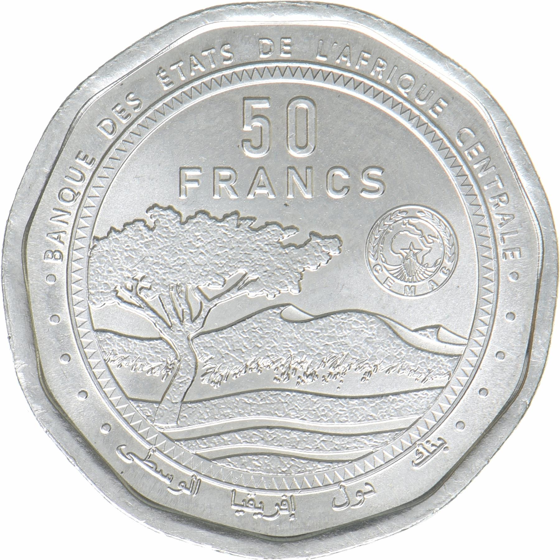 Centralafrikanske stater | 50 CFA-franc-mønt | Afrikansk landskab | 2024
