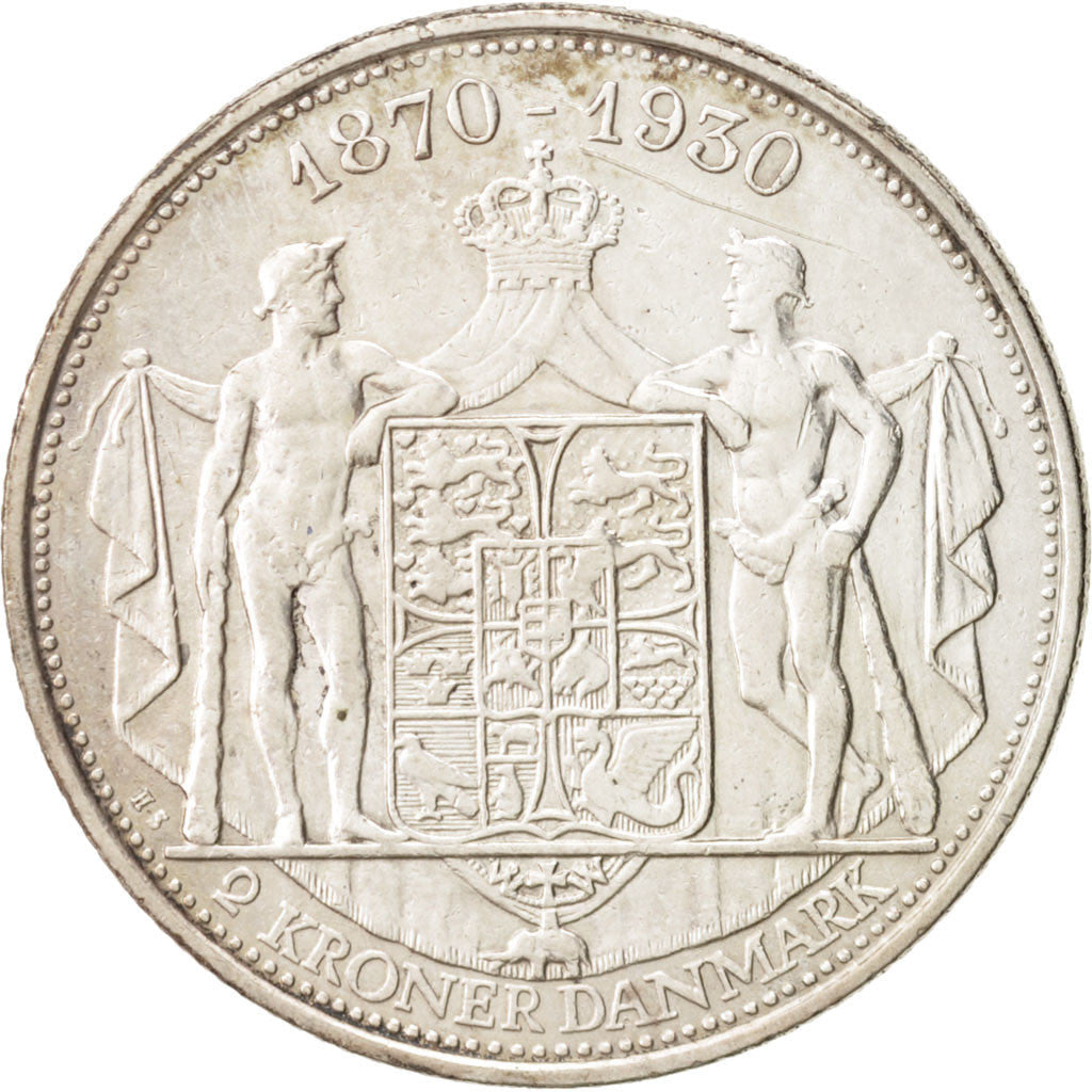 Denmark | 2 Kroner Coin | Silver | King Christian X's 60th birthday | KM:829 | 1930