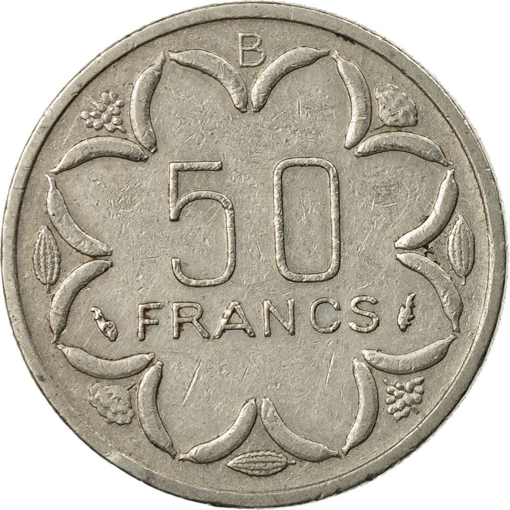 Central African States | 50 Francs Cfa Coin | Antelope | Crops | Km:11 | 1976 - 2003