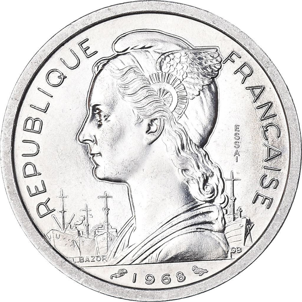 Afars and Issas | 2 Francs Coin | Marianne | Lyre Antelope | Km:13 | 1968 - 1975