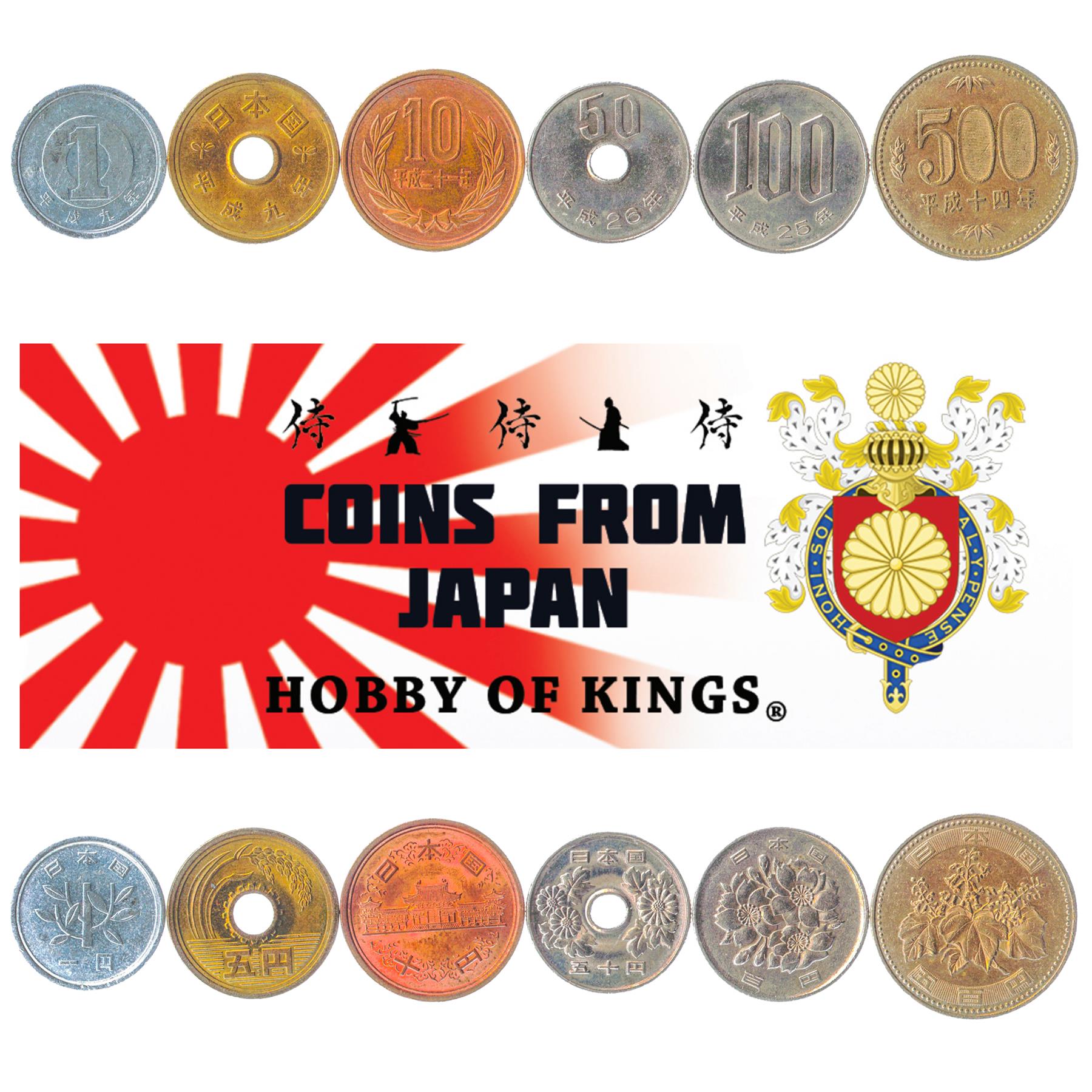 Japan | 6 Coin Set | 1 5 10 50 100 500 Yen | 1989 - 2019