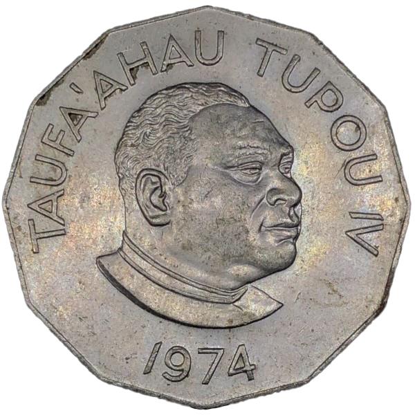 Tonga | Moneta da 50 Seniti | Re Tupou IV | Stella | KM:41 | 1974