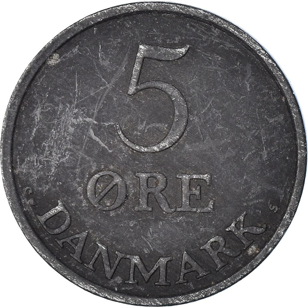 Denmark | 5 Ore Coin | Monogram | Km:843 | 1950 - 1964