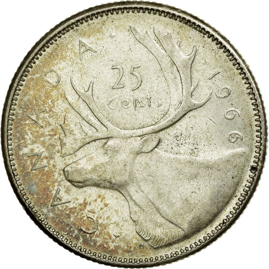 Canada | 25 Cents Coin | Silver | 2nd portrait | KM:62 | 1965-1966