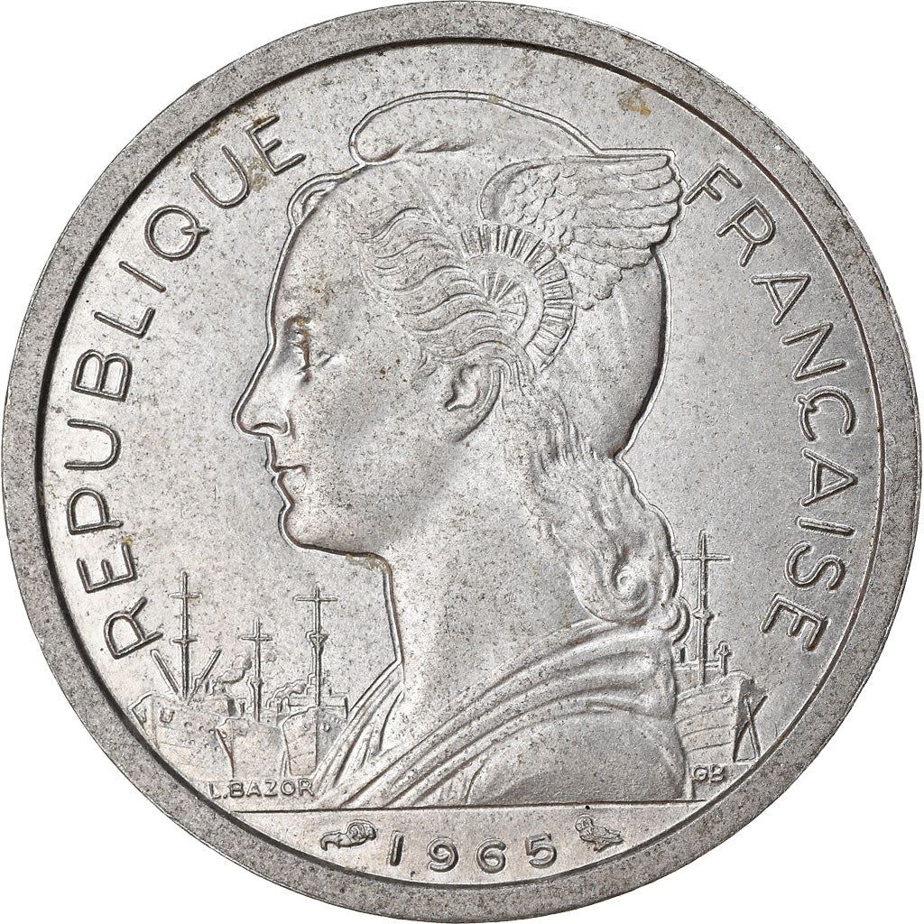 French Somaliland | 2 Francs Coin | Marianne | Waterbuck | Km:9 | 1959 - 1965
