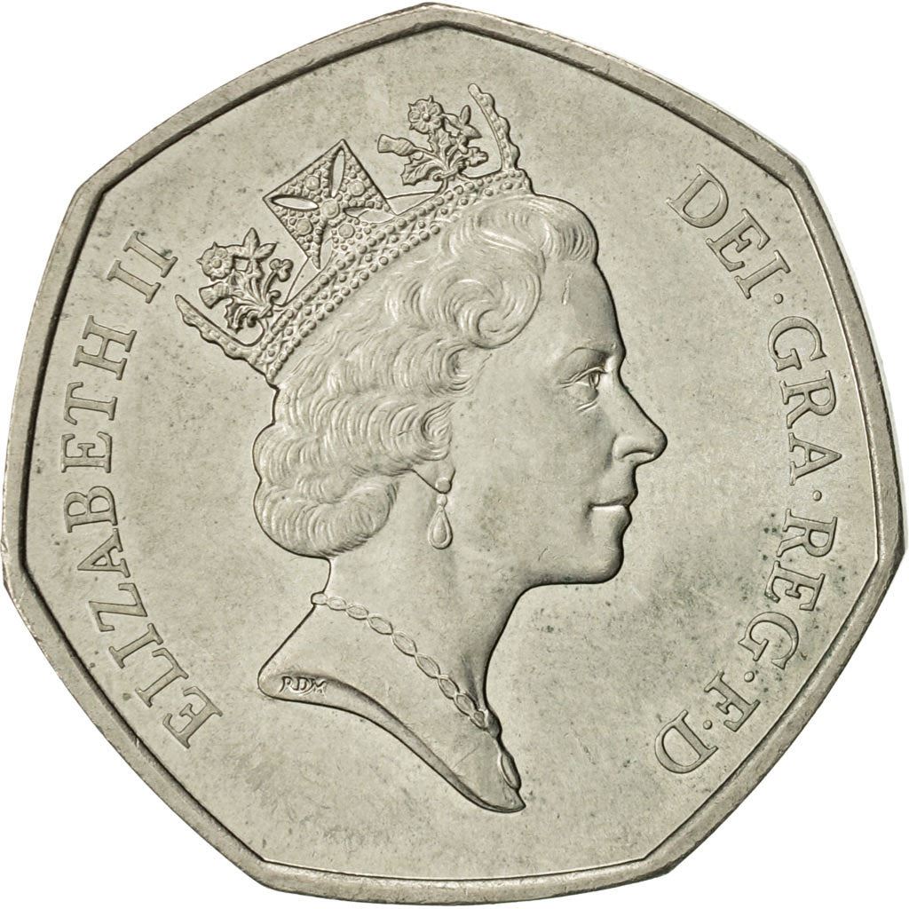 Storbritannien | 50 Pence Mynt | Elizabeth II 3:e porträttet | Europeiska gemenskapen | 1992