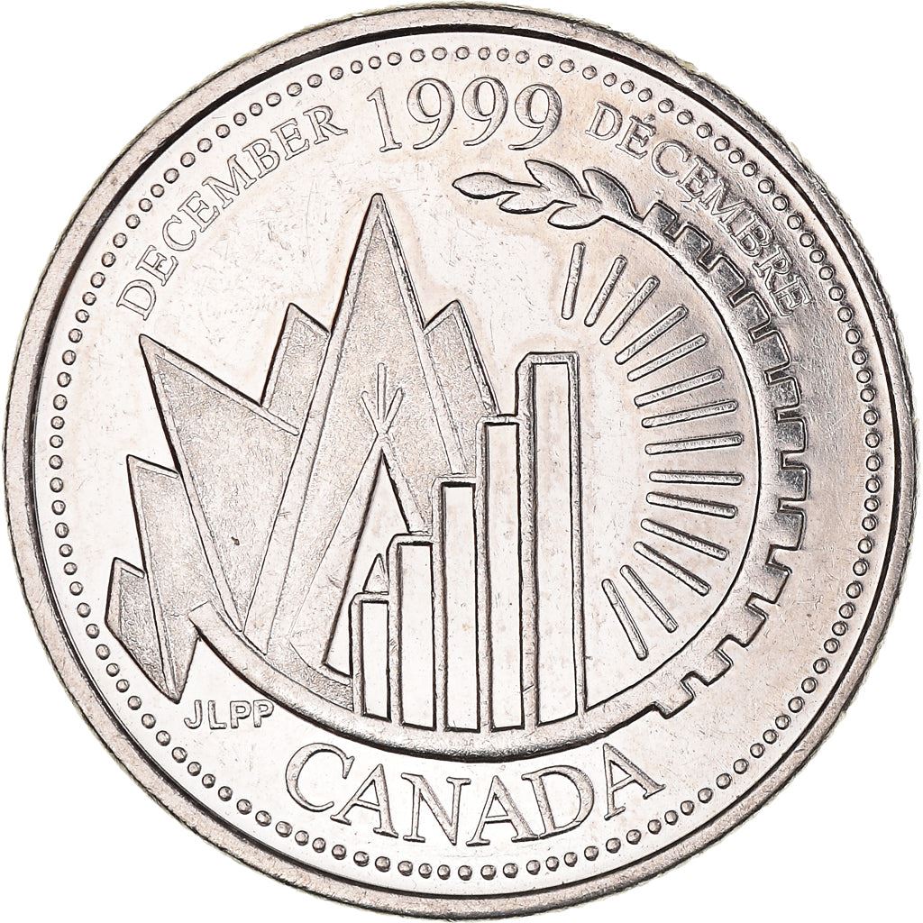 Canada | 25 Cents Coin | Geometrical Shapes | Nickel | KM:353 | 1999