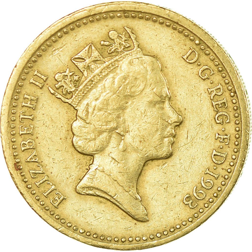 United Kingdom | 1 Pound Coin | Royal Arms | Km:964 | 1993