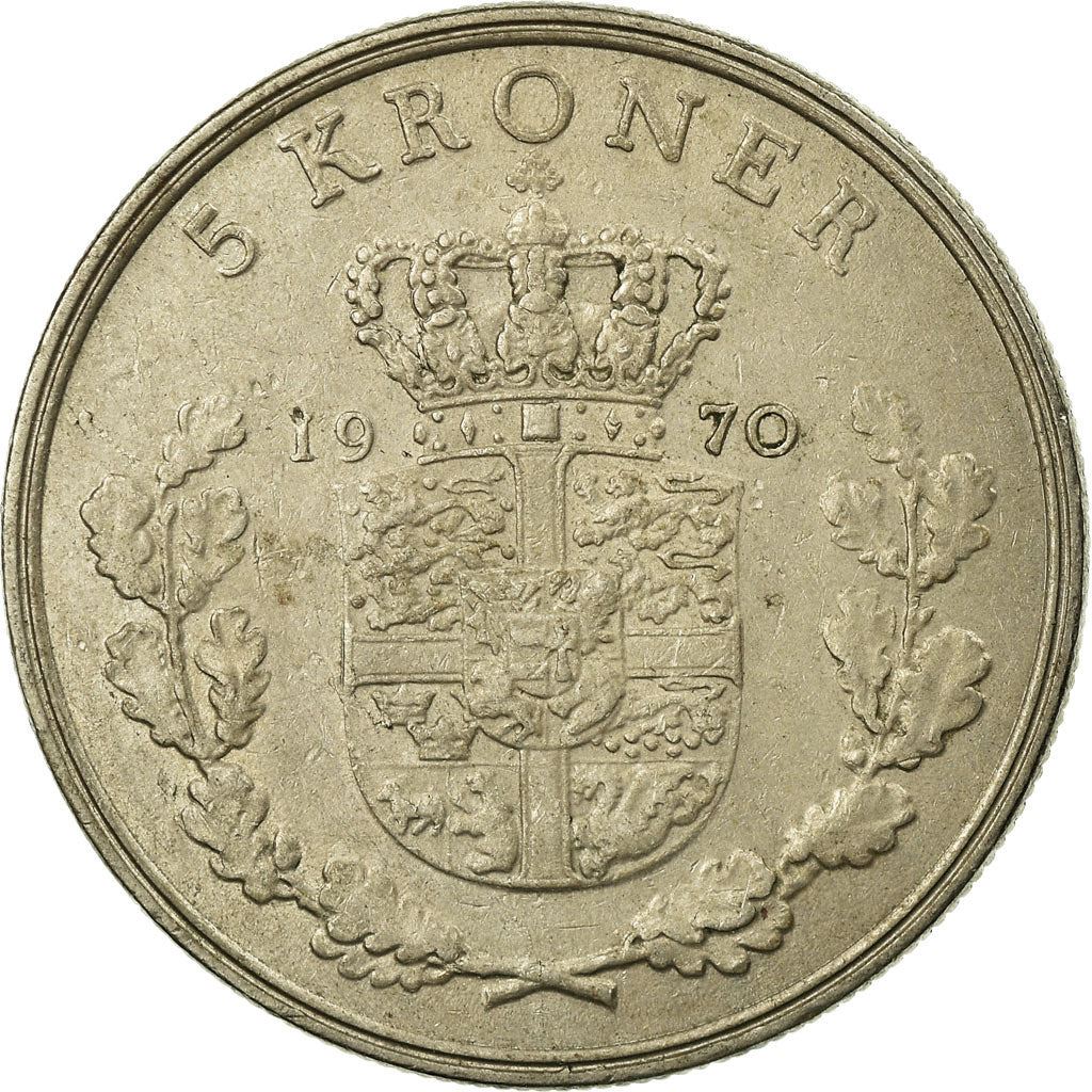 Denmark | 5 Kroner Coin | Frederik IX | Km:853 | 1960 - 1972