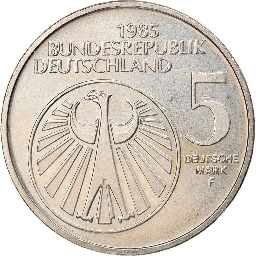 Germany | 5 Deutsche Mark Coin | Year of Music | KM:162 | 1985