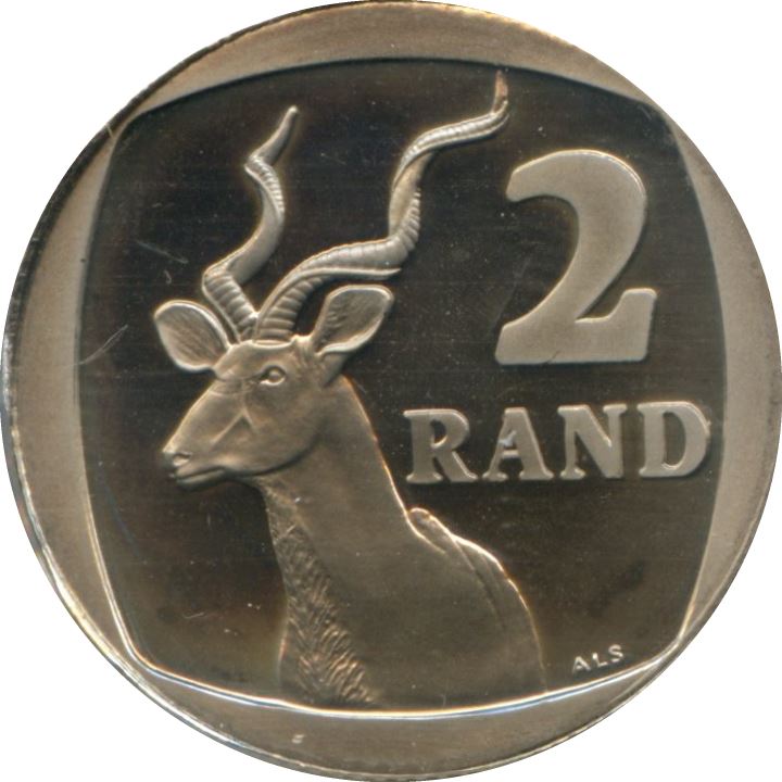South Africa | 2 Rand Coin | Animals | Kudu | Km:165 | 1996 - 2000