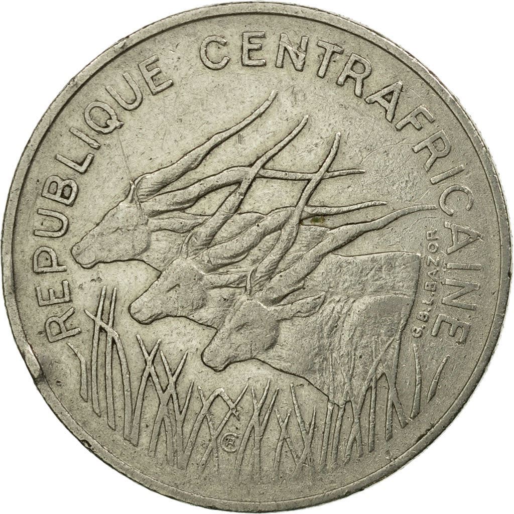 Central African Republic | 100 Francs Cfa Coin | Antelope | Km:7 | 1975 - 1990