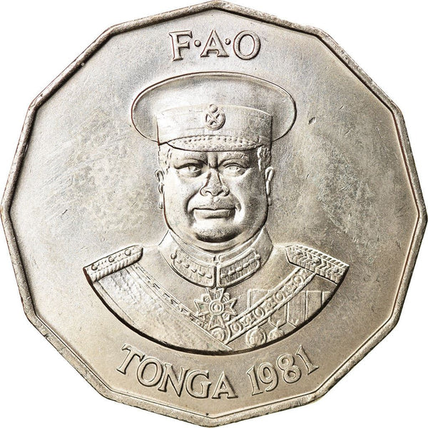 トンガ | 50 セニティ硬貨 | トゥポウ4世王 | トマト | FAO | Km:71