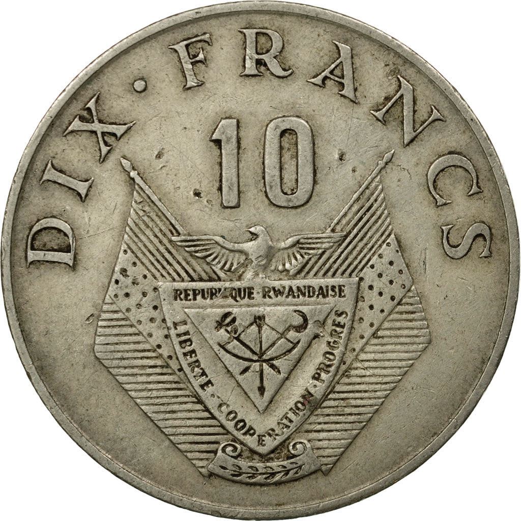 Rwanda | 10 Francs Coin | Coffee Plant | Km:14.1 | 1974