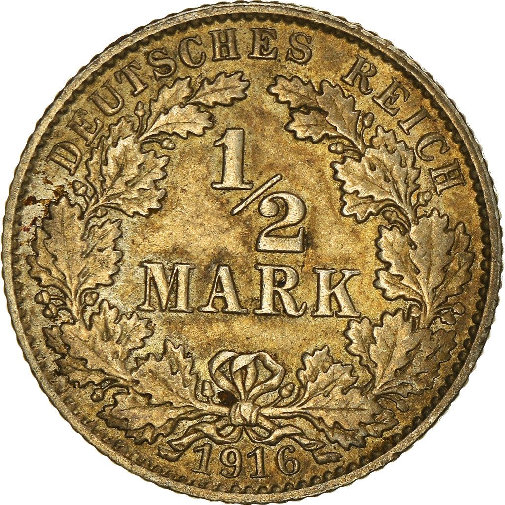 German Empire 1/2 Mark Coin | Deutsches Reich | Wilhelm II | Type 2 | KM17 | 1905 - 1919