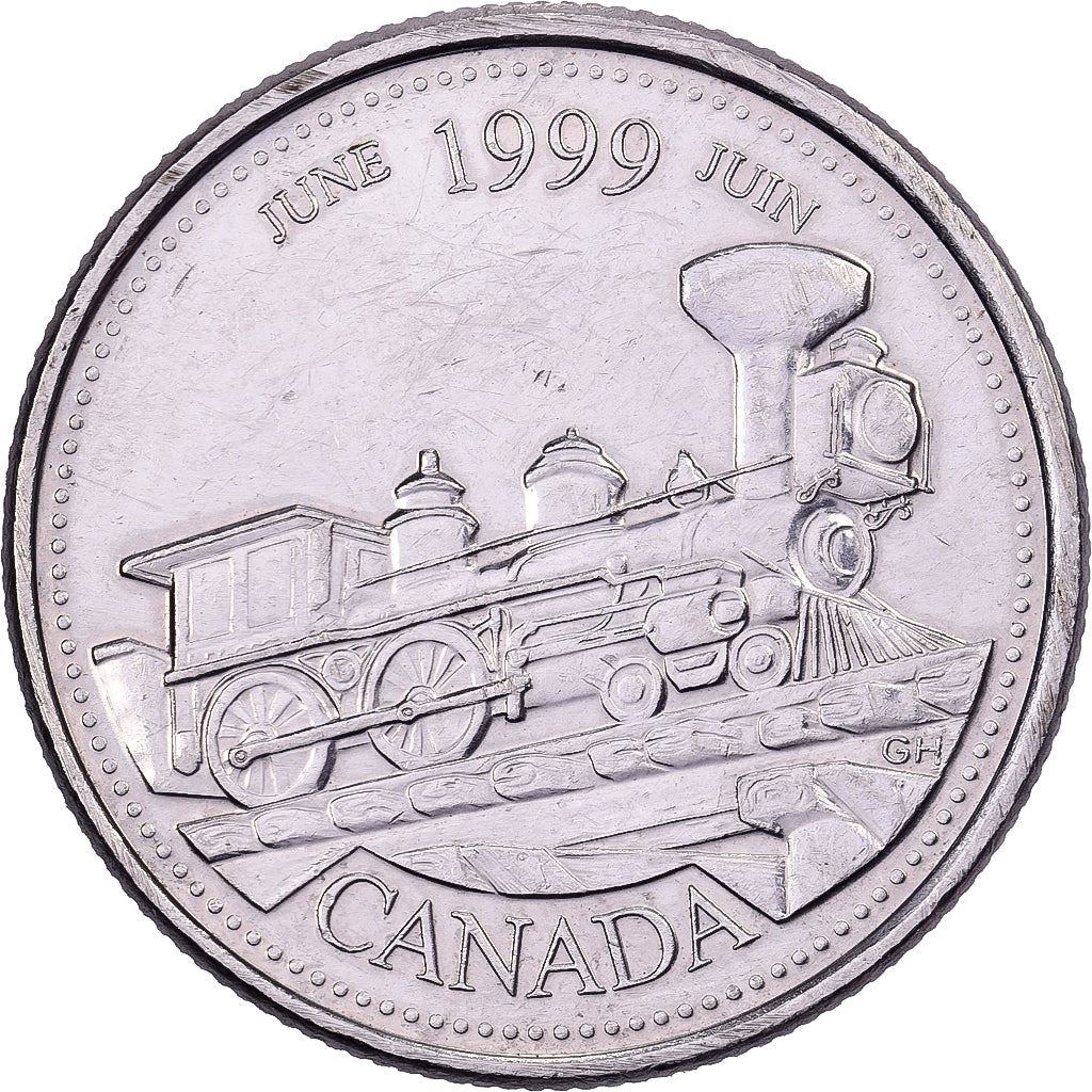 Canada | 25 Cents Coin | Steam Locomotive | Km:347 | 1999