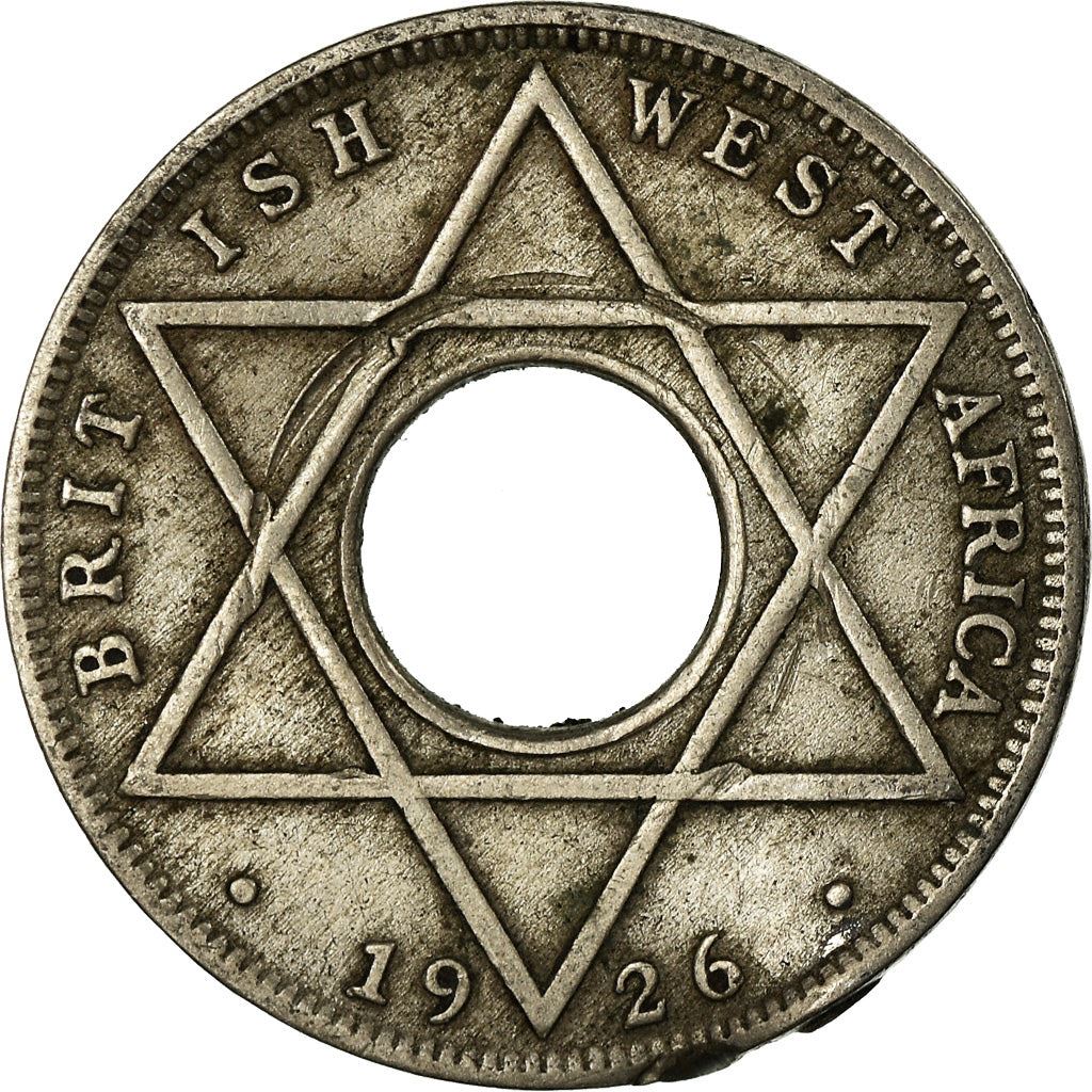 British West Africa | 1/10 Penny Coin | Crown | Hexagram | Km:7 | 1912 - 1936