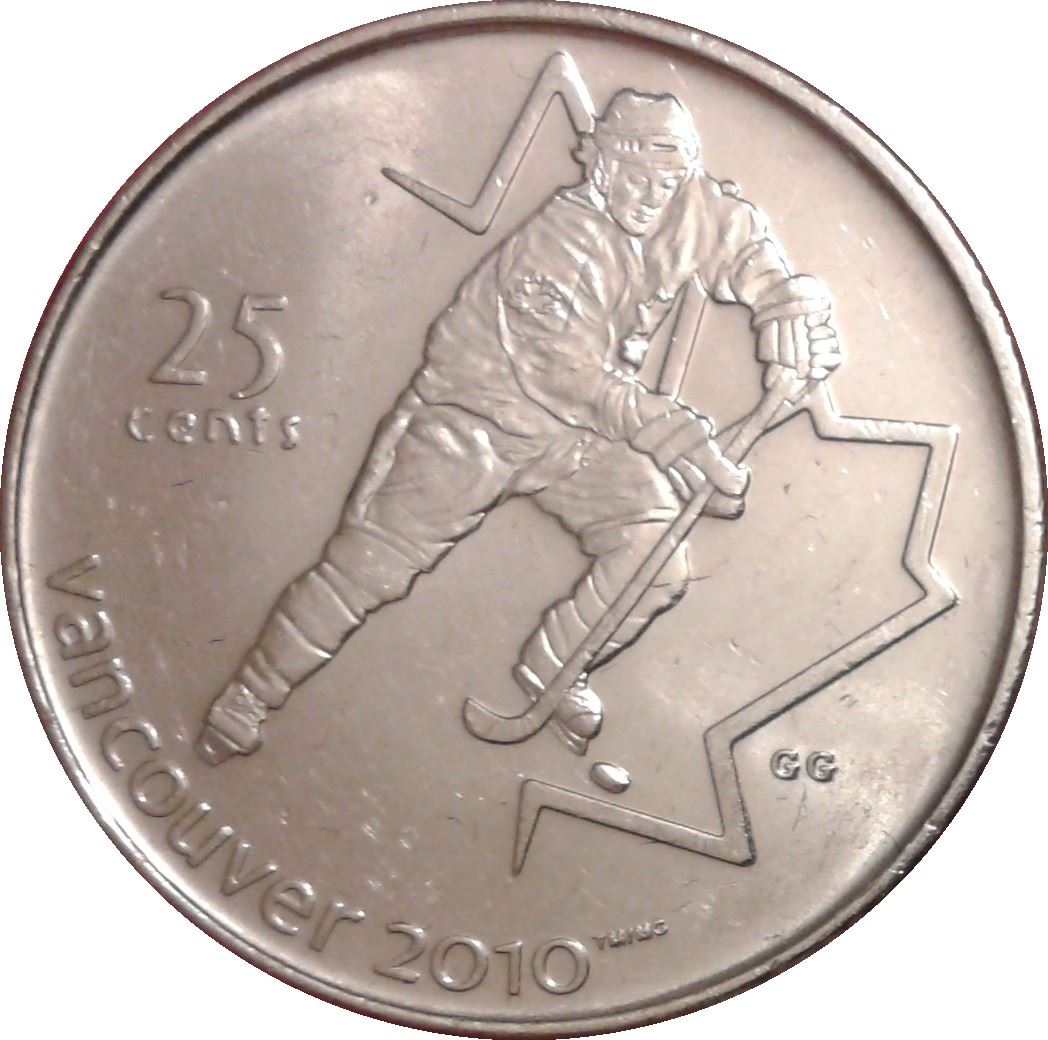 Canada 25 Cents Coin | Queen Elizabeth II | Ice hockey | KM683 | 2007
