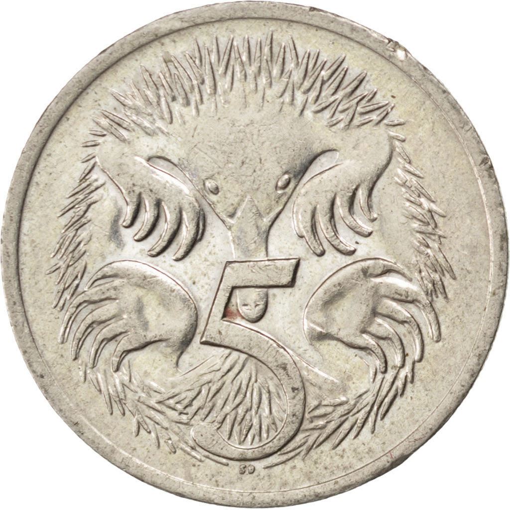Australia | 5 Cents Coin | Echidna | Km:64 | 1966 - 1984