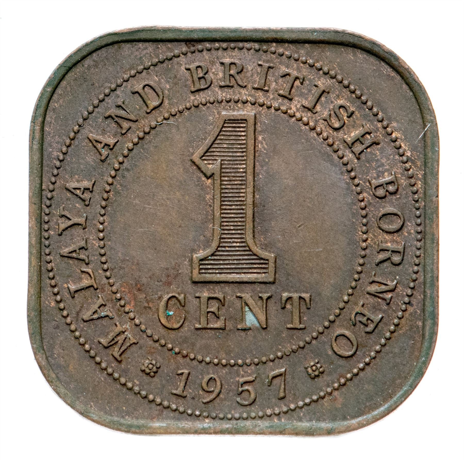 Malaya and British Borneo | 1 Cent Coin | Elizabeth II | KM:5 | 1956 -