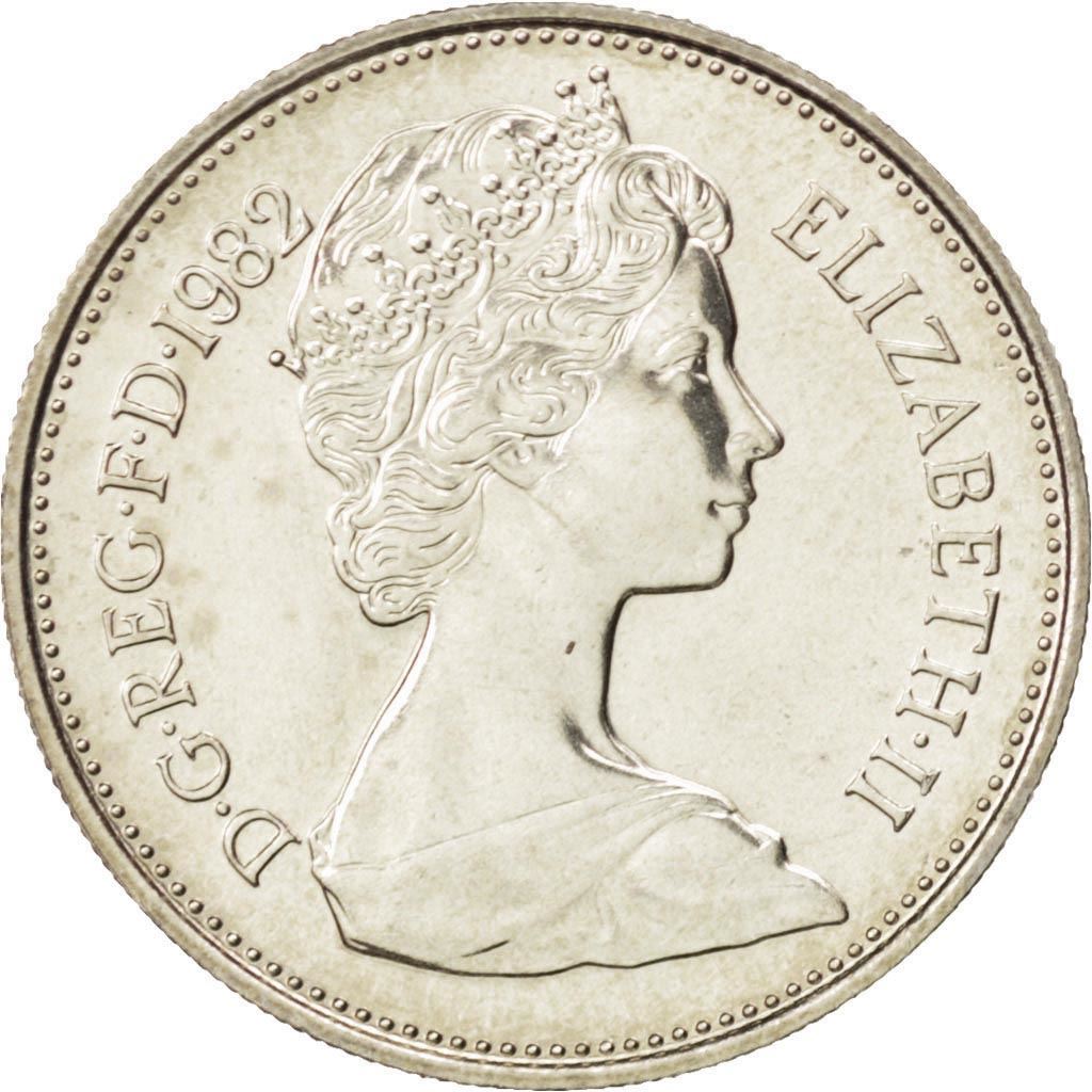 United Kingdom | 5 Pence Coin | Elizabeth II | Km:929 | 1982 - 1984