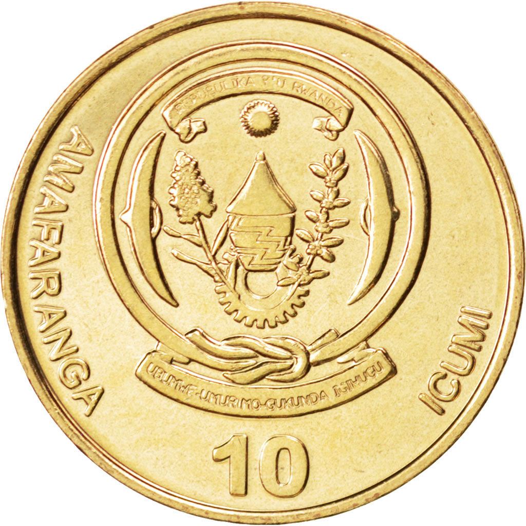 Rwanda | 10 Amafaranga Coin | Banana Tree | Km:34 | 2009