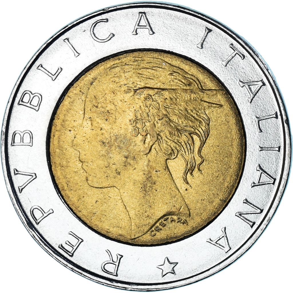 Italy | 500 Lire Coin | Traffic Police | Km:187 | 1997