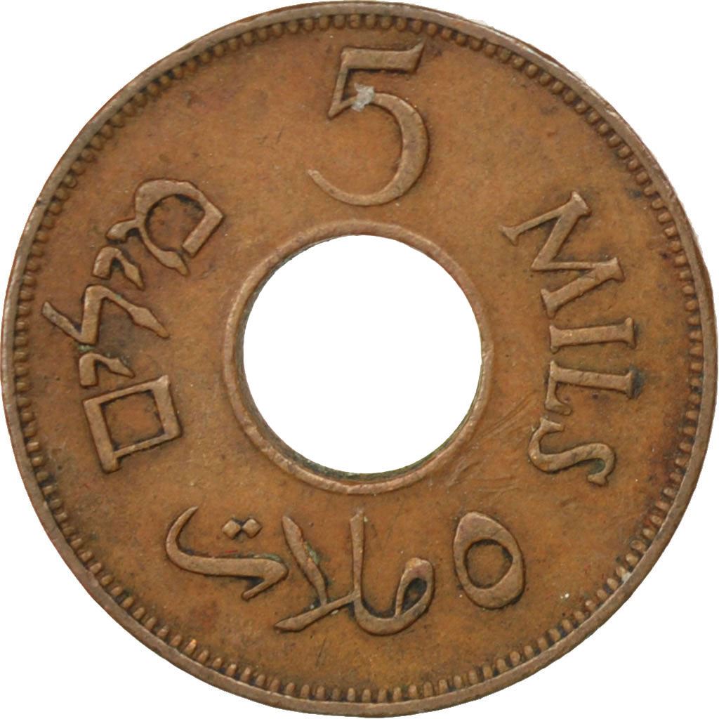 Palestine | 5 Mils Coin | Bronze | KM:3a | 1942-1944