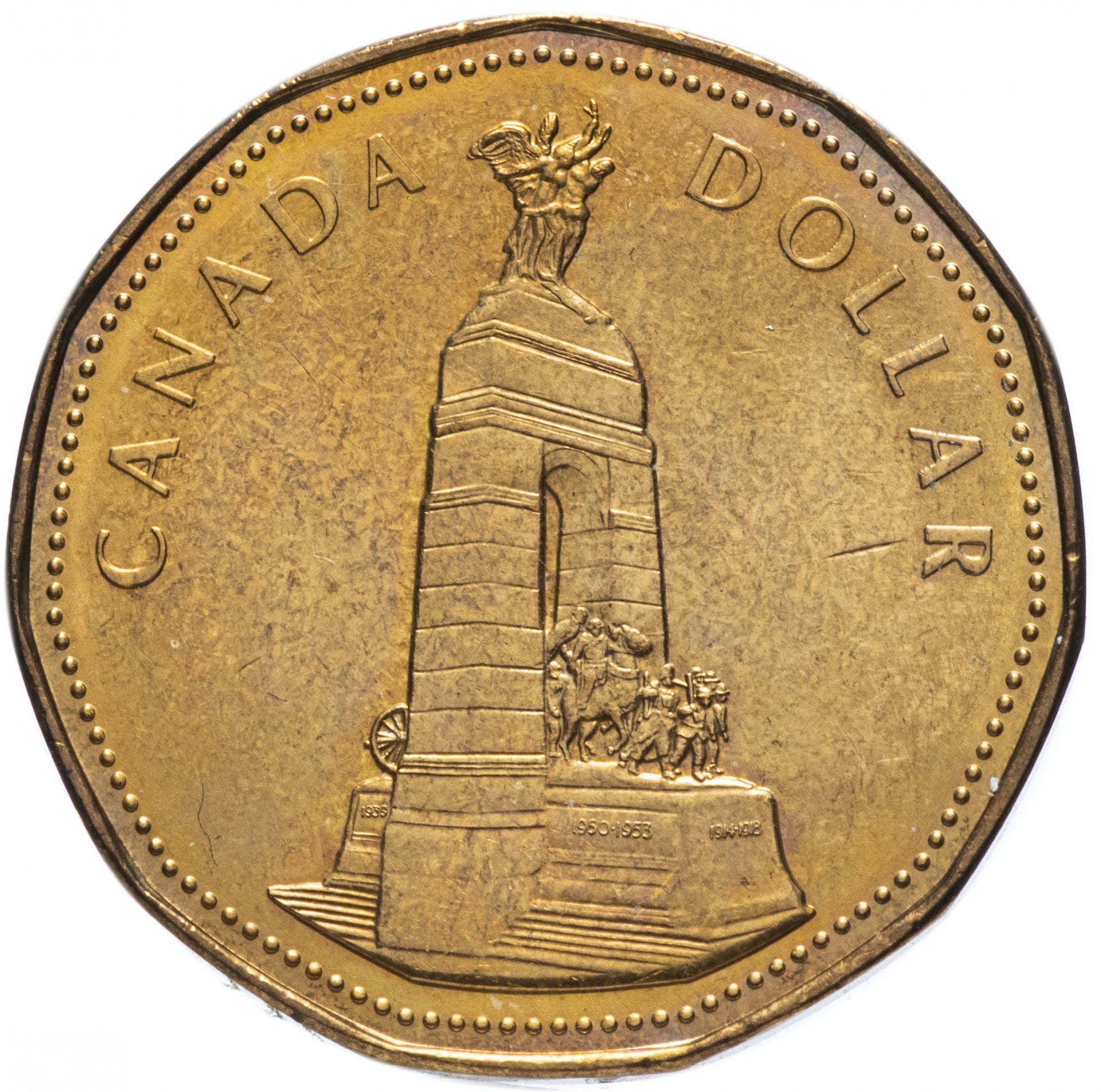 Canada | 1 Dollar Coin | War Memorial | Bronze plated nickel | KM:248 | 1994