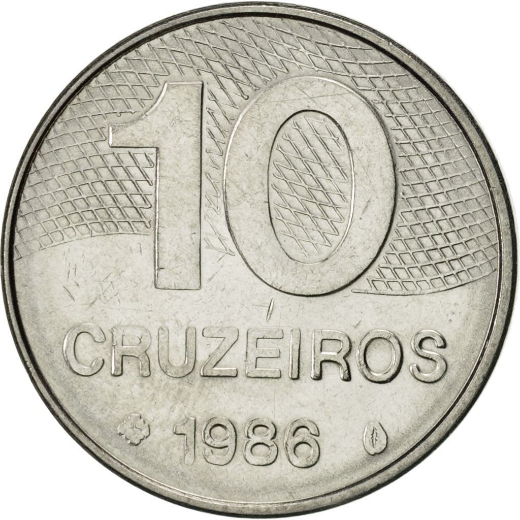 Brazil | 10 Cruzeiros Coin | Brazil's main roads | Km:592 | 1985 - 1986