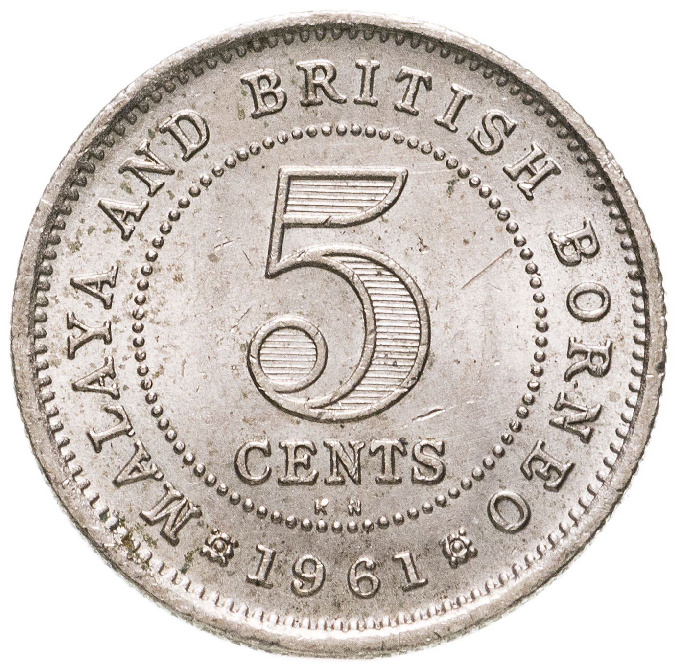 Malaya and British Borneo | 5 Cents Coin | Elizabeth II | Km:1 | 1953 - 1961