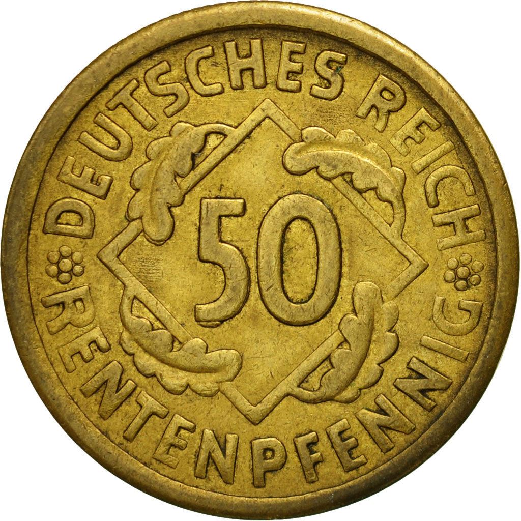 Germany | 50 Rentenpfennig Coin | Aluminium bronze | KM:34 | 1923 - 1924
