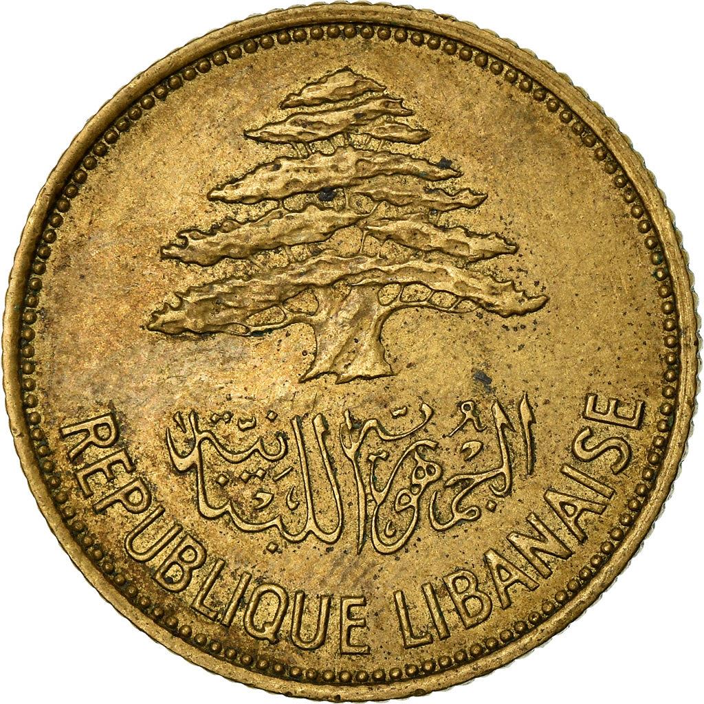 Lebanon | 25 Qirsha / Piastres Coin | Cedar tree | Km:16.1 | 1952 - 1961