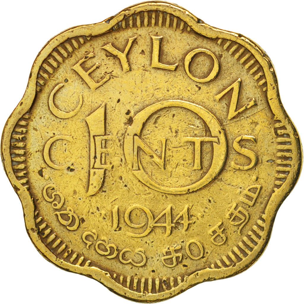 Sri Lanka › Ceylon | 10 Cents Coin | George VI | Km:118 | 1944
