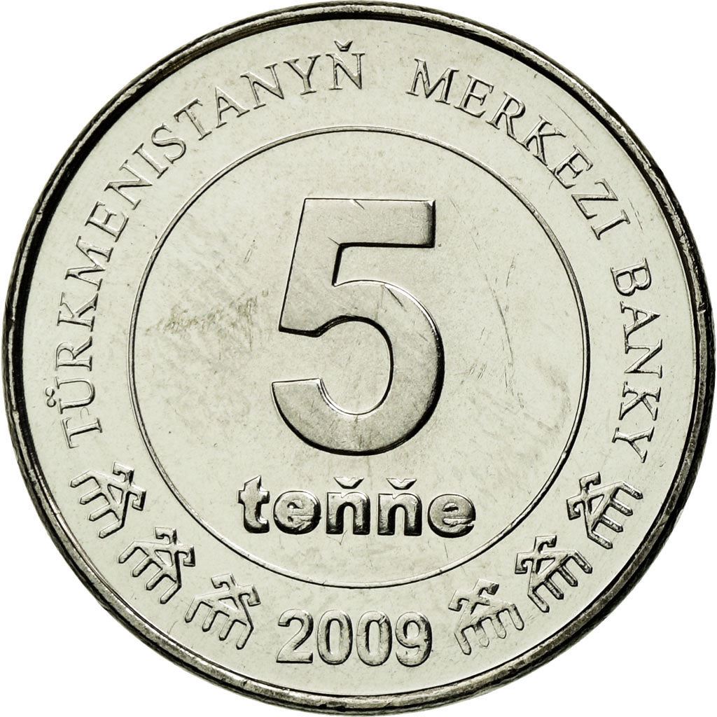 Turkmenistan | 5 Tenne Coin | Monument of Independence | Map of Turkmenistan | Km:97 | 2009