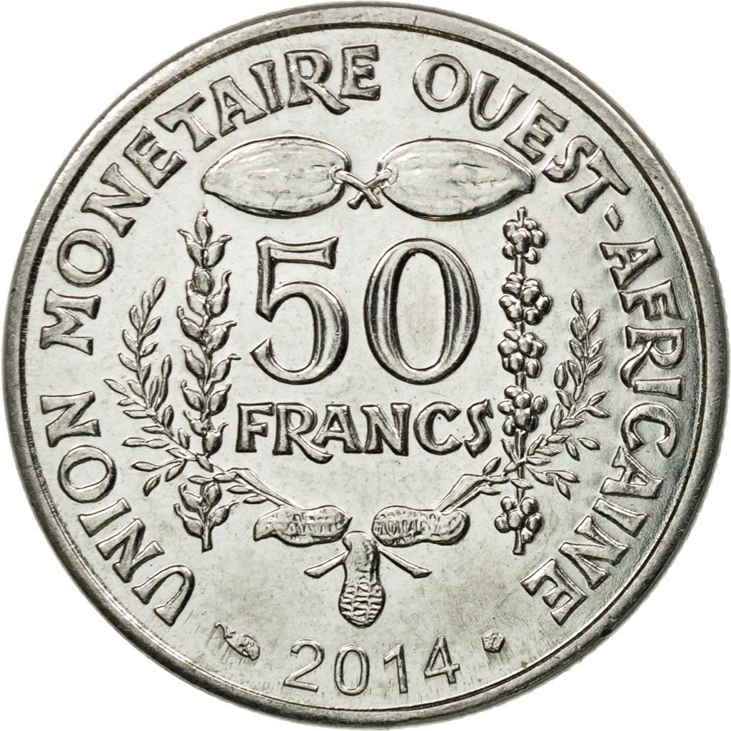 Western African States | 50 Francs Cfa Coin | Emblem of Central Bank | Flowers | Km:18 | 2012 - 2024