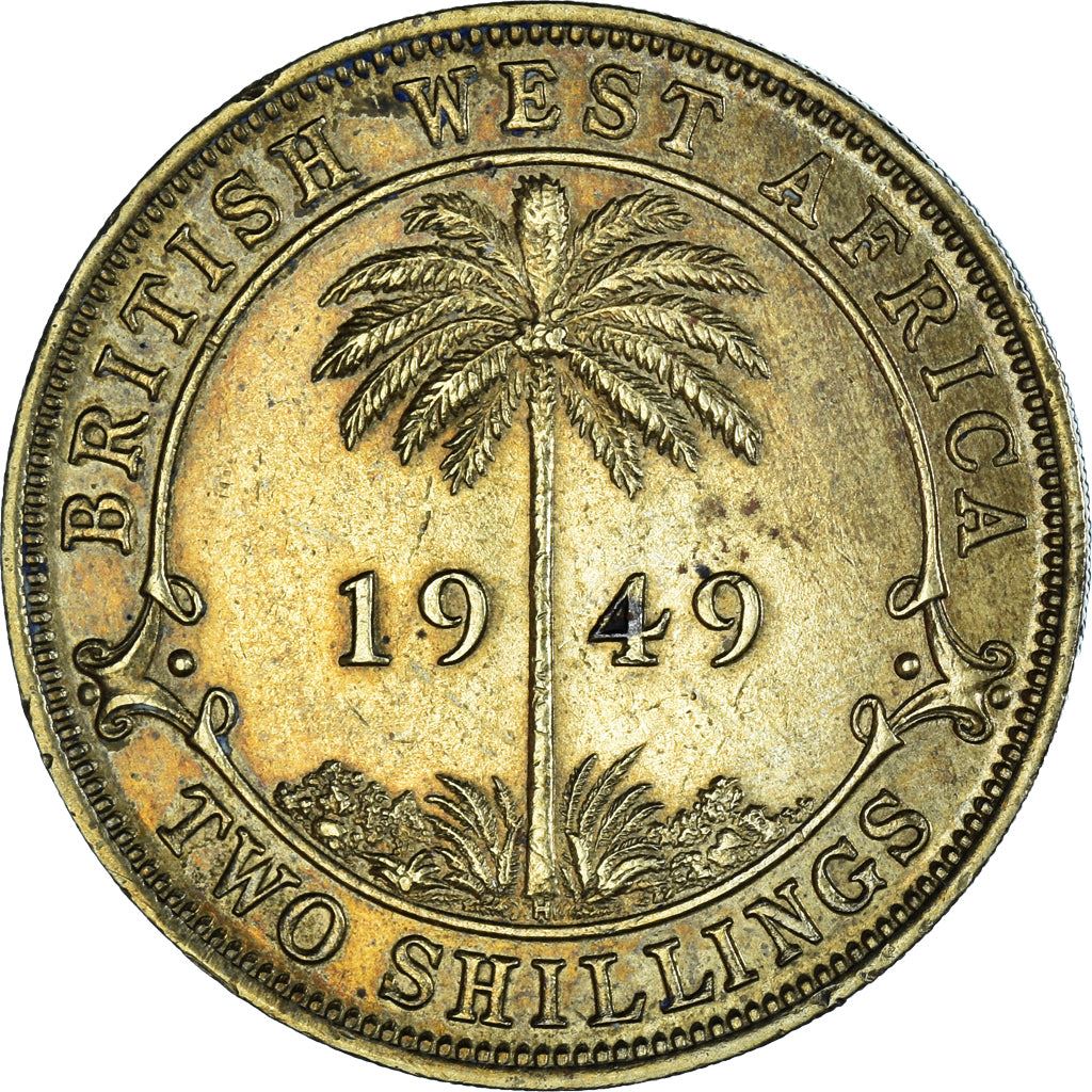 British West Africa | 2 Shillings Coin | Palm Tree | George VI | Km:29 | 1949 - 1952