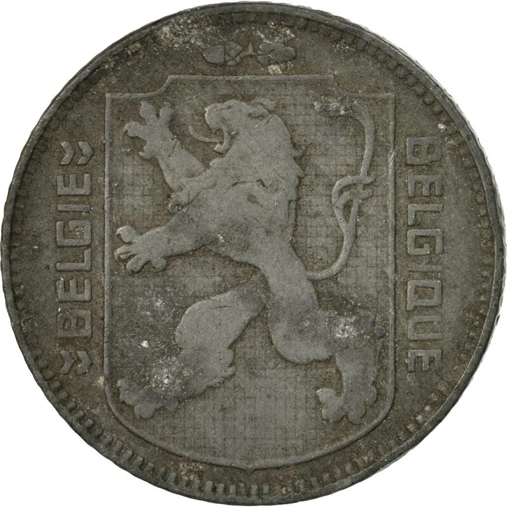 Belgian Coin 1 Franc - Léopold III BELGIQUE | Escutcheon |  Acorns | KM128 | 1942 - 1947