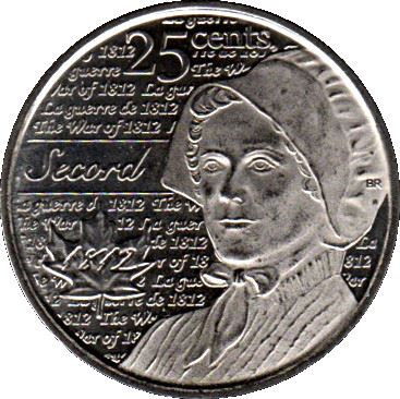 Canada | 25 Cents Coin | Laura Secord | Nickel plated steel | KM:1700 | 2013