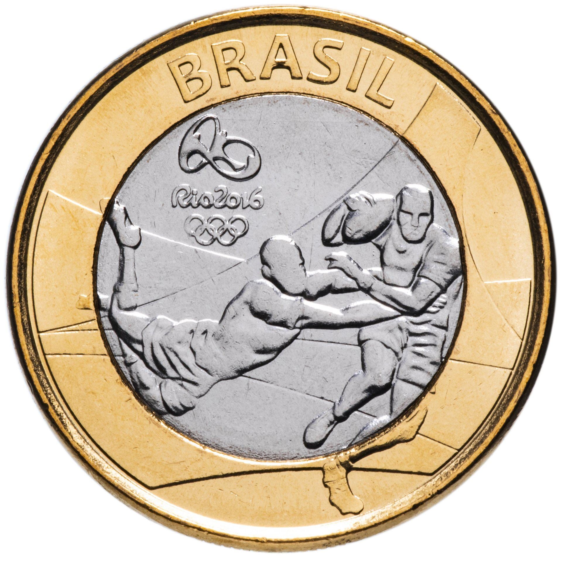 Brazil | 1 Real Coin | Rugby | KM:707 | 2015